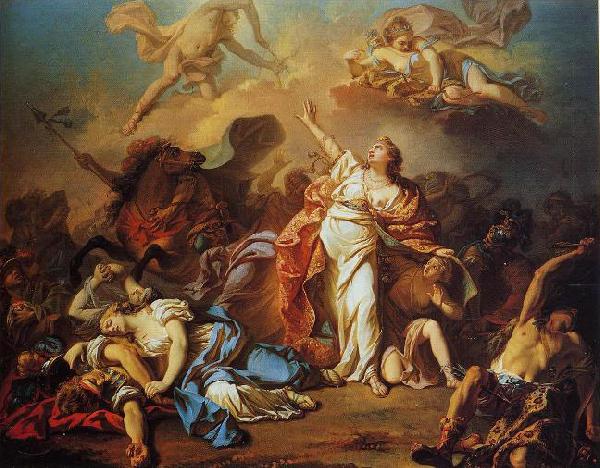 Jacques-Louis David Diana and Apollo Piercing Niobe s Children with their Arrows Sweden oil painting art